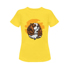 Load image into Gallery viewer, Sunset Cavalier King Charles Spaniel Women&#39;s T-Shirt-Apparel-Apparel, Cavalier King Charles Spaniel, Dogs, T Shirt-Yellow-Small-7