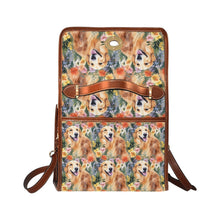 Load image into Gallery viewer, Sunshine and Blossoms Golden Retriever Satchel Bag Purse-Accessories-Accessories, Bags, Golden Retriever, Purse-Black-ONE SIZE-3