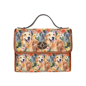 Sunshine And Blossoms Golden Retriever Satchel Bag Purse One Size 360x