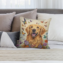 Load image into Gallery viewer, Sunshine and Whimsy Golden Retriever Plush Pillow Case-Cushion Cover-Dog Dad Gifts, Dog Mom Gifts, Golden Retriever, Home Decor, Pillows-2