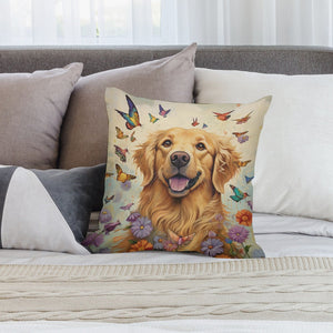 Sunshine and Whimsy Golden Retriever Plush Pillow Case-Cushion Cover-Dog Dad Gifts, Dog Mom Gifts, Golden Retriever, Home Decor, Pillows-2