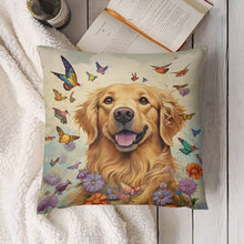 Load image into Gallery viewer, Sunshine and Whimsy Golden Retriever Plush Pillow Case-Cushion Cover-Dog Dad Gifts, Dog Mom Gifts, Golden Retriever, Home Decor, Pillows-4