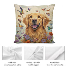Load image into Gallery viewer, Sunshine and Whimsy Golden Retriever Plush Pillow Case-Cushion Cover-Dog Dad Gifts, Dog Mom Gifts, Golden Retriever, Home Decor, Pillows-5
