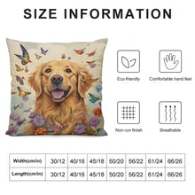 Load image into Gallery viewer, Sunshine and Whimsy Golden Retriever Plush Pillow Case-Cushion Cover-Dog Dad Gifts, Dog Mom Gifts, Golden Retriever, Home Decor, Pillows-6