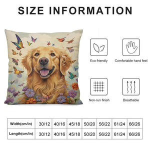 Sunshine and Whimsy Golden Retriever Plush Pillow Case-Cushion Cover-Dog Dad Gifts, Dog Mom Gifts, Golden Retriever, Home Decor, Pillows-6