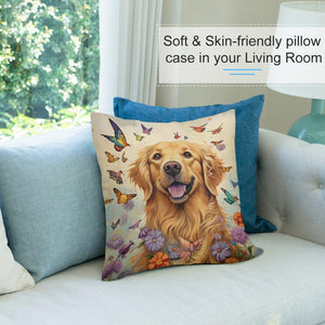 Sunshine and Whimsy Golden Retriever Plush Pillow Case-Cushion Cover-Dog Dad Gifts, Dog Mom Gifts, Golden Retriever, Home Decor, Pillows-7