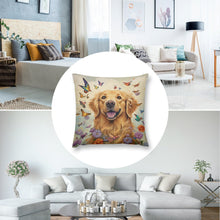 Load image into Gallery viewer, Sunshine and Whimsy Golden Retriever Plush Pillow Case-Cushion Cover-Dog Dad Gifts, Dog Mom Gifts, Golden Retriever, Home Decor, Pillows-8