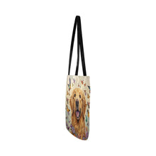 Load image into Gallery viewer, Sunshine and Whimsy Golden Retriever Shopping Tote Bag-Accessories-Accessories, Bags, Dog Dad Gifts, Dog Mom Gifts, Golden Retriever-White-ONESIZE-2
