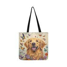 Load image into Gallery viewer, Sunshine and Whimsy Golden Retriever Shopping Tote Bag-Accessories-Accessories, Bags, Dog Dad Gifts, Dog Mom Gifts, Golden Retriever-White-ONESIZE-3