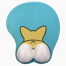 Load image into Gallery viewer, Image of a Pembroke Welsh Corgi butt mousepad in the color sky blue