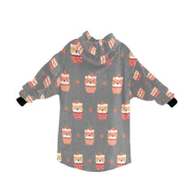 Load image into Gallery viewer, Sweet Strawberry Tart Shiba Blanket Hoodie for Women-Apparel-Apparel, Blankets-10