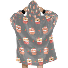 Load image into Gallery viewer, Sweet Strawberry Tart Shiba Blanket Hoodie for Women - 4 Colors-Apparel-Apparel, Blankets, Shiba Inu-8