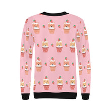 Load image into Gallery viewer, Sweet Strawberry Tart Shibas Women&#39;s Sweatshirt-Apparel-Apparel, Shiba Inu, Sweatshirt-8