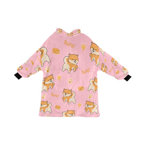 Sweet Sweet Shiba Love Blanket Hoodie for Women-Apparel-Apparel, Blankets-Pink-ONE SIZE-11