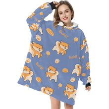 Load image into Gallery viewer, Sweet Sweet Shiba Love Blanket Hoodie for Women-Apparel-Apparel, Blankets-3