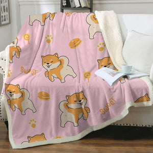 Sweet Sweet Shiba Love Soft Warm Fleece Blanket - 4 Colors-Blanket-Blankets, Home Decor, Shiba Inu-16