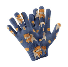 Load image into Gallery viewer, Sweet Sweet Shiba Love Touch Screen Gloves-Accessories-Accessories, Dog Dad Gifts, Dog Mom Gifts, Gloves, Shiba Inu-Navy-2