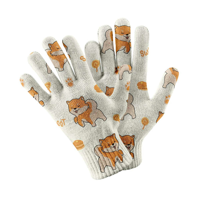 Sweet Sweet Shiba Love Touch Screen Gloves-Accessories-Accessories, Dog Dad Gifts, Dog Mom Gifts, Gloves, Shiba Inu-White-1