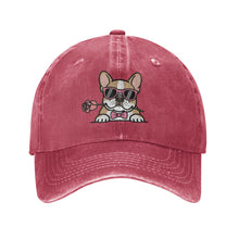 Load image into Gallery viewer, Personalized French Bulldog Baseball Cap - Romeo French Bulldog Design - Match Your Dog's Coat Color-Hats &amp; Caps-Accessories,Baseball Caps,Dog Mom Gifts,French Bulldog-Wine Red-One Size-3