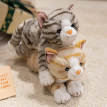 Load image into Gallery viewer, Tabby Cat Stuffed Animal Plush Toy - Gray / Silver and White - Belly Flop Design-6