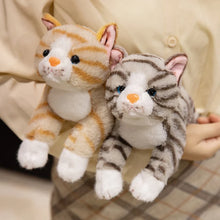 Load image into Gallery viewer, Tabby Cat Stuffed Animal Plush Toy - Gray / Silver and White - Belly Flop Design-7