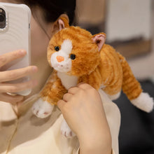 Load image into Gallery viewer, Tabby Cat Stuffed Animal Plush Toy - Orange and White - Belly Flop Design-6
