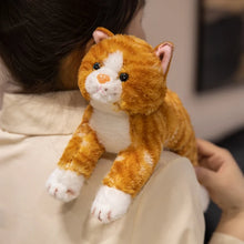 Load image into Gallery viewer, Tabby Cat Stuffed Animal Plush Toy - Orange and White - Belly Flop Design-7