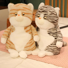 Load image into Gallery viewer, Tabby Orange and White Cat Plush Toy - Not Impressed Grumpy Fat Cat-4