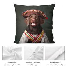 Load image into Gallery viewer, Tambourine Merriment Chocolate Labrador Plush Pillow Case-Cushion Cover-Chocolate Labrador, Dog Dad Gifts, Dog Mom Gifts, Home Decor, Pillows-5