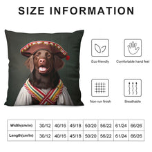 Load image into Gallery viewer, Tambourine Merriment Chocolate Labrador Plush Pillow Case-Cushion Cover-Chocolate Labrador, Dog Dad Gifts, Dog Mom Gifts, Home Decor, Pillows-6