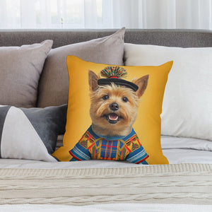 Tartan Tapestry Norwich Terrier Plush Pillow Case-Cushion Cover-Dog Dad Gifts, Dog Mom Gifts, Home Decor, Norwich Terrier, Pillows-2