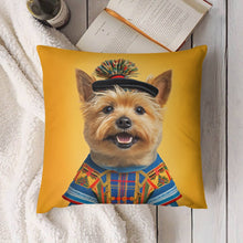 Load image into Gallery viewer, Tartan Tapestry Norwich Terrier Plush Pillow Case-Cushion Cover-Dog Dad Gifts, Dog Mom Gifts, Home Decor, Norwich Terrier, Pillows-4