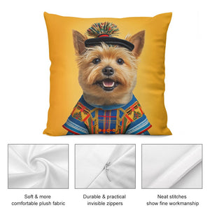 Tartan Tapestry Norwich Terrier Plush Pillow Case-Cushion Cover-Dog Dad Gifts, Dog Mom Gifts, Home Decor, Norwich Terrier, Pillows-5