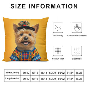 Tartan Tapestry Norwich Terrier Plush Pillow Case-Cushion Cover-Dog Dad Gifts, Dog Mom Gifts, Home Decor, Norwich Terrier, Pillows-6