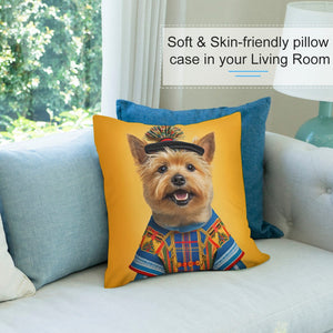 Tartan Tapestry Norwich Terrier Plush Pillow Case-Cushion Cover-Dog Dad Gifts, Dog Mom Gifts, Home Decor, Norwich Terrier, Pillows-7