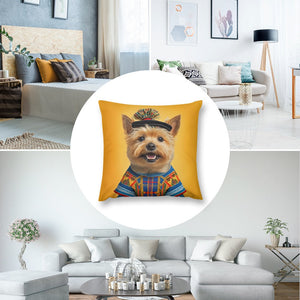 Tartan Tapestry Norwich Terrier Plush Pillow Case-Cushion Cover-Dog Dad Gifts, Dog Mom Gifts, Home Decor, Norwich Terrier, Pillows-8