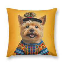 Load image into Gallery viewer, Tartan Tapestry Norwich Terrier Plush Pillow Case-Cushion Cover-Dog Dad Gifts, Dog Mom Gifts, Home Decor, Norwich Terrier, Pillows-12 &quot;×12 &quot;-1