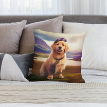 Load image into Gallery viewer, Tartan Tribute Golden Retriever Plush Pillow Case-Cushion Cover-Dog Dad Gifts, Dog Mom Gifts, Golden Retriever, Home Decor, Pillows-2