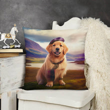 Load image into Gallery viewer, Tartan Tribute Golden Retriever Plush Pillow Case-Cushion Cover-Dog Dad Gifts, Dog Mom Gifts, Golden Retriever, Home Decor, Pillows-3