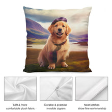 Load image into Gallery viewer, Tartan Tribute Golden Retriever Plush Pillow Case-Cushion Cover-Dog Dad Gifts, Dog Mom Gifts, Golden Retriever, Home Decor, Pillows-5