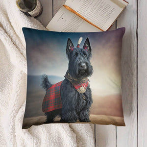Tartan Tribute Scottie Dog Plush Pillow Case-Cushion Cover-Dog Dad Gifts, Dog Mom Gifts, Home Decor, Pillows, Scottish Terrier-6