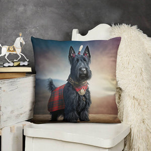 Tartan Tribute Scottie Dog Plush Pillow Case-Cushion Cover-Dog Dad Gifts, Dog Mom Gifts, Home Decor, Pillows, Scottish Terrier-8