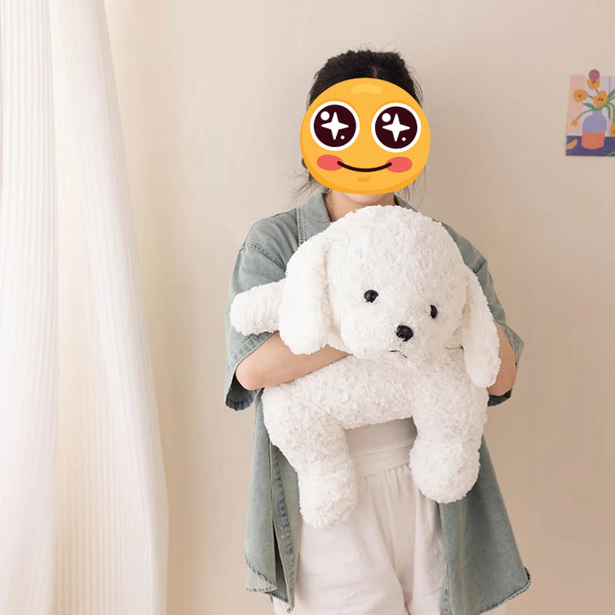 Textured Furry Bichon Frise Stuffed Animal Plush Toys (Small to Giant Size)-Bichon Frise,Dog Memorial Gifts,Home Decor,Pillows,Stuffed Animal-1