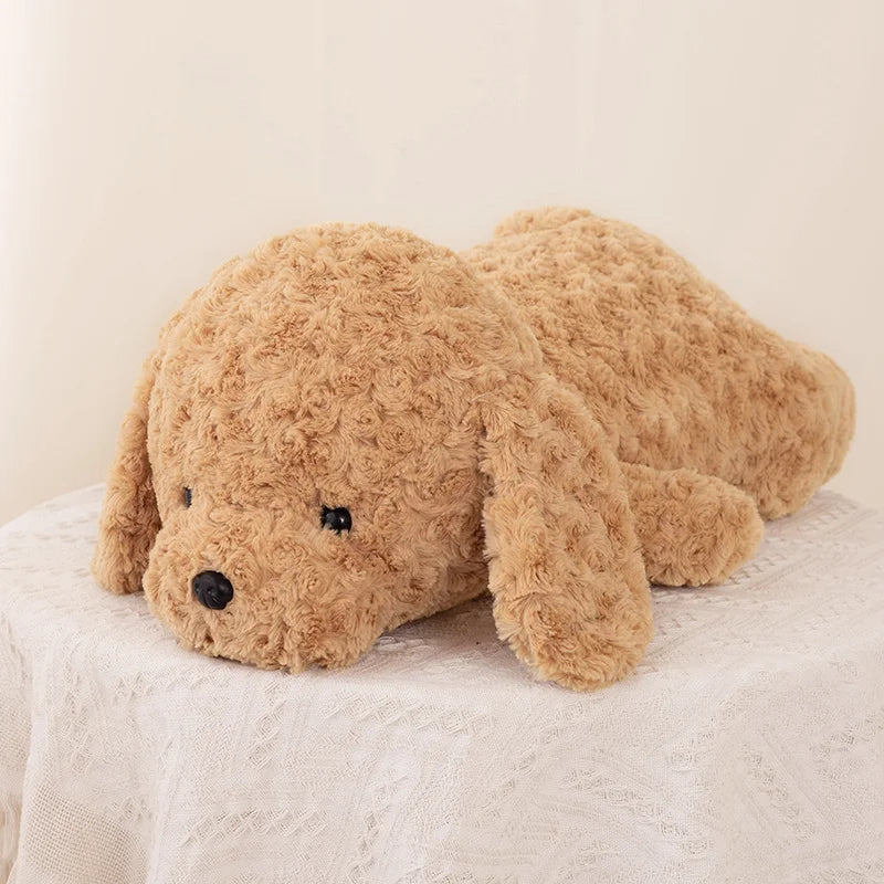 Textured Furry Labrador Stuffed Animal Plush Toys (Small to Giant Size)-brown teddy dog rysp-about 68cm-1