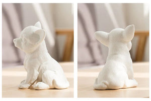 Textured White Small Chihuahua Statue Figurine-Home Decor-Chihuahua, Home Decor, Statue-D-15