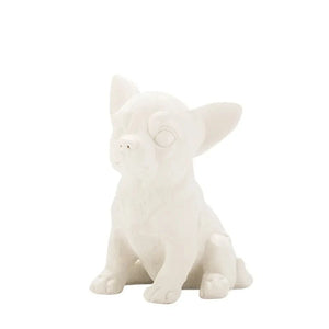 Textured White Small Chihuahua Statue Figurine-Home Decor-Chihuahua, Home Decor, Statue-D-7