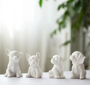 Textured White Small Chihuahua Statue Figurine-Home Decor-Chihuahua, Home Decor, Statue-D-1