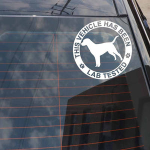 This Vehicle Has Been Lab Tested Car Stickers-Car Accessories-Black Labrador, Car Accessories, Car Sticker, Chocolate Labrador, Dogs, Labrador-2