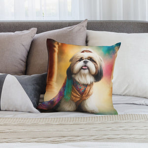 Tibetan Bliss Shih Tzu Plush Pillow Case-Cushion Cover-Dog Dad Gifts, Dog Mom Gifts, Home Decor, Pillows, Shih Tzu-3