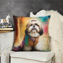 Load image into Gallery viewer, Tibetan Bliss Shih Tzu Plush Pillow Case-Cushion Cover-Dog Dad Gifts, Dog Mom Gifts, Home Decor, Pillows, Shih Tzu-5